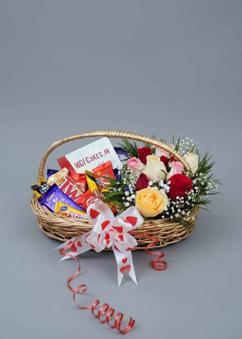 Hamper of Roses & Chocolates