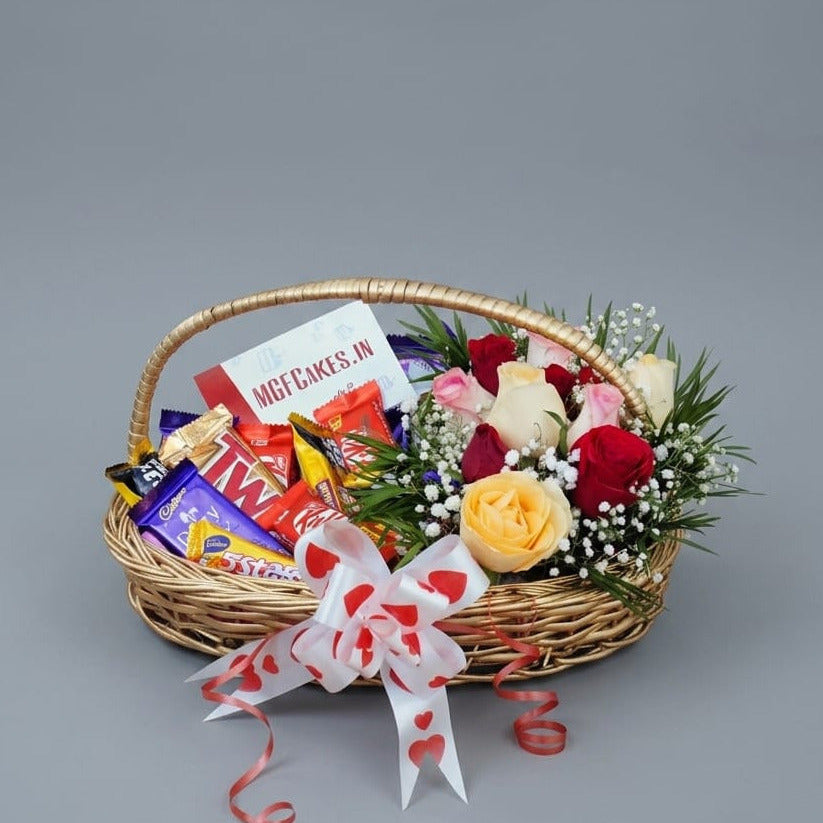 Hamper of Roses & Chocolates