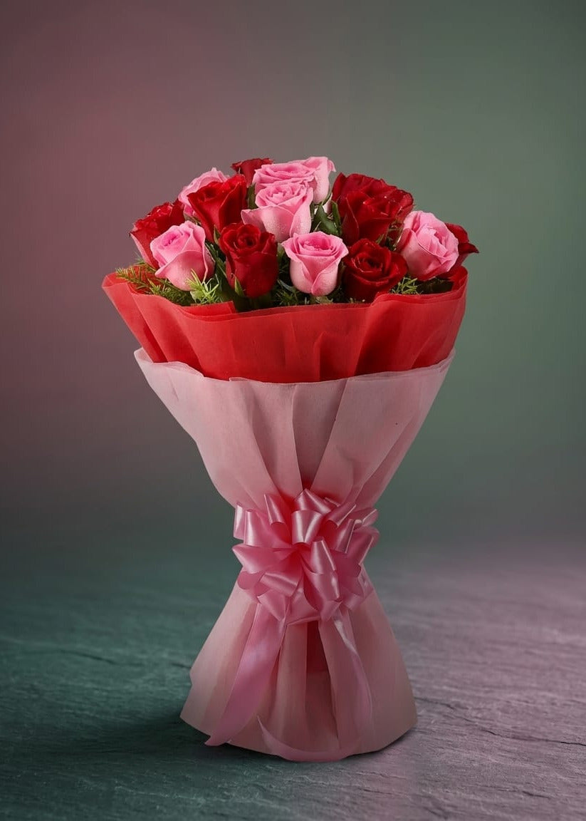 Pink & Red Roses Bouquet
