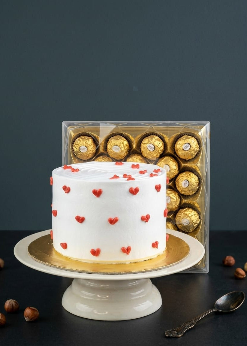Vanilla Cake & Ferrero Rocher Combo