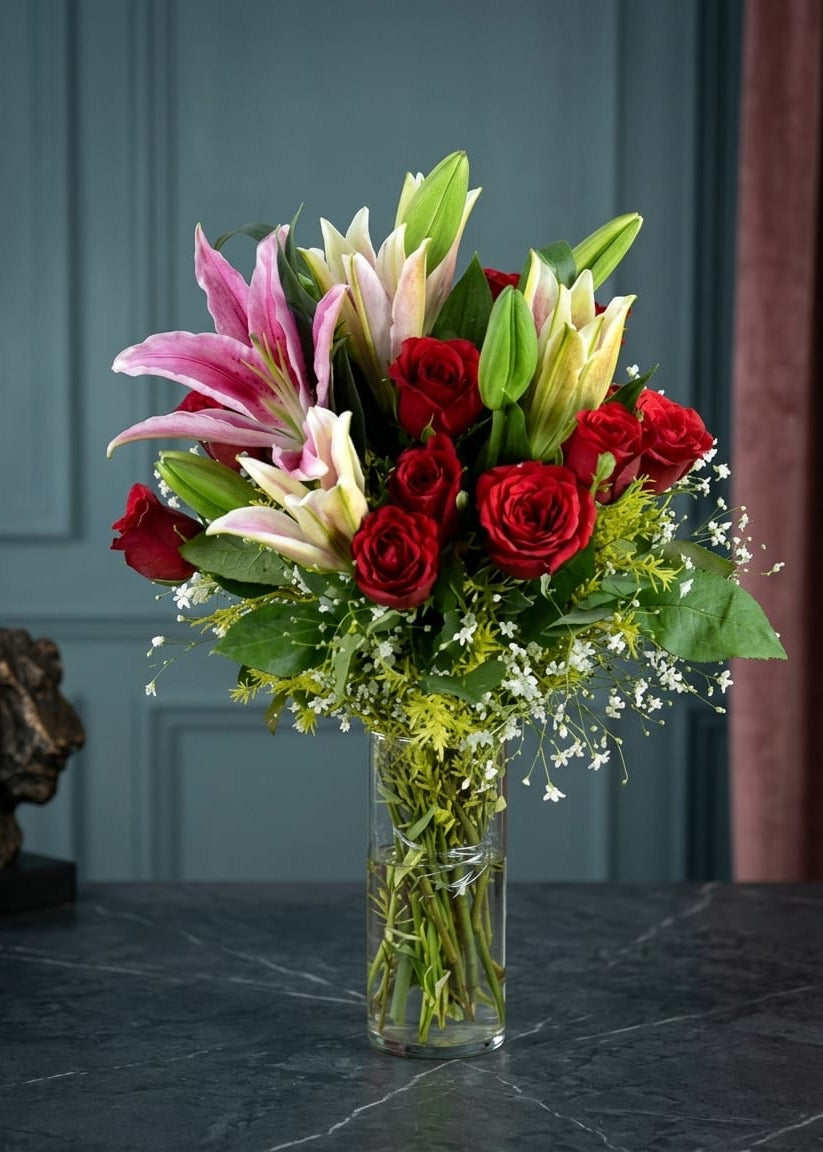 Exotic arrangement of flowers