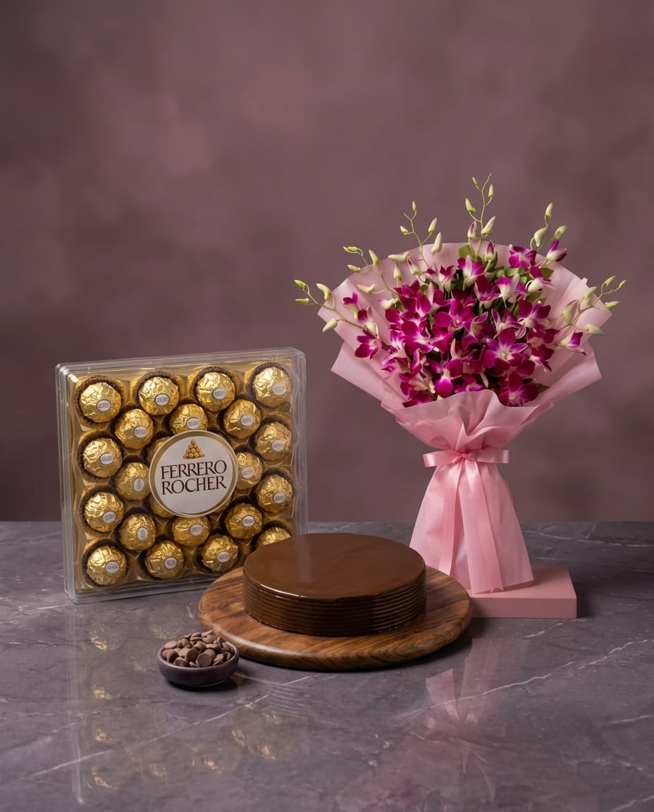 Majestic Orchids & Chocolate Symphony