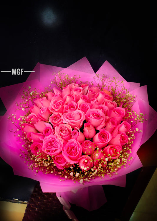 50 Pink Roses Bouquet