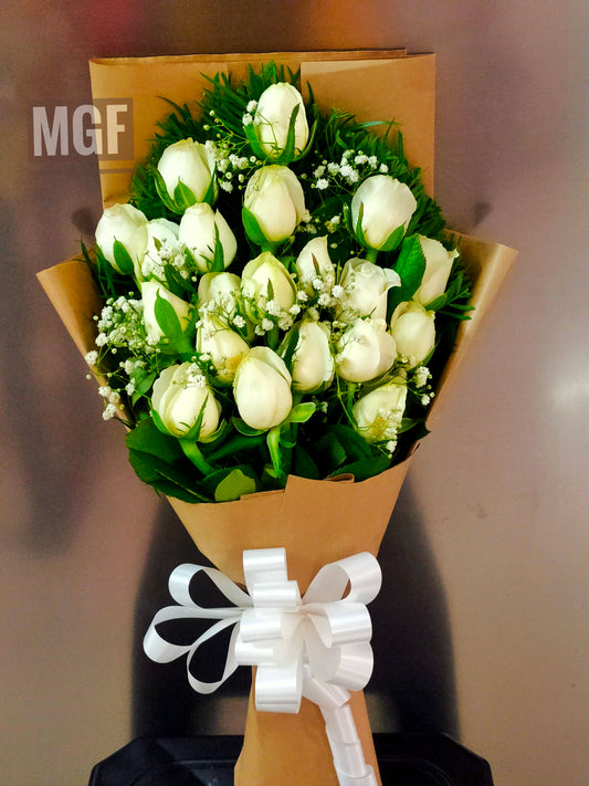 Beautiful Royal white roses bouquet