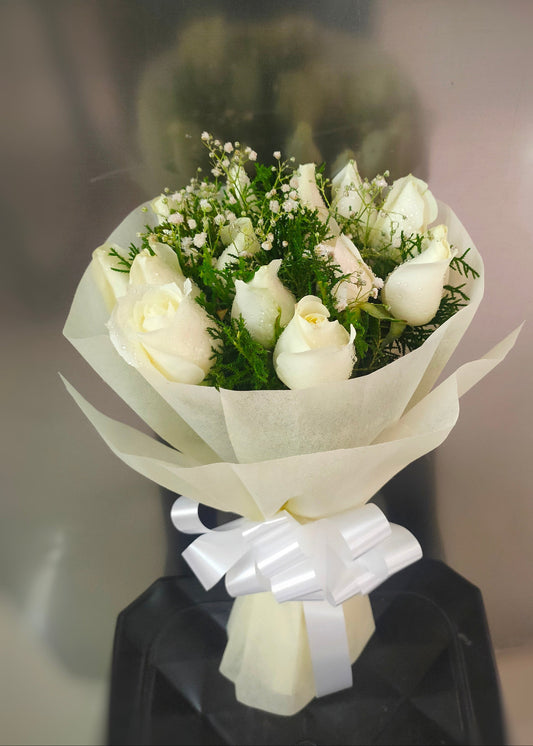 White Roses Elegant Bouquet