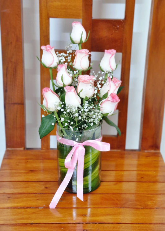 Pink Roses Vase