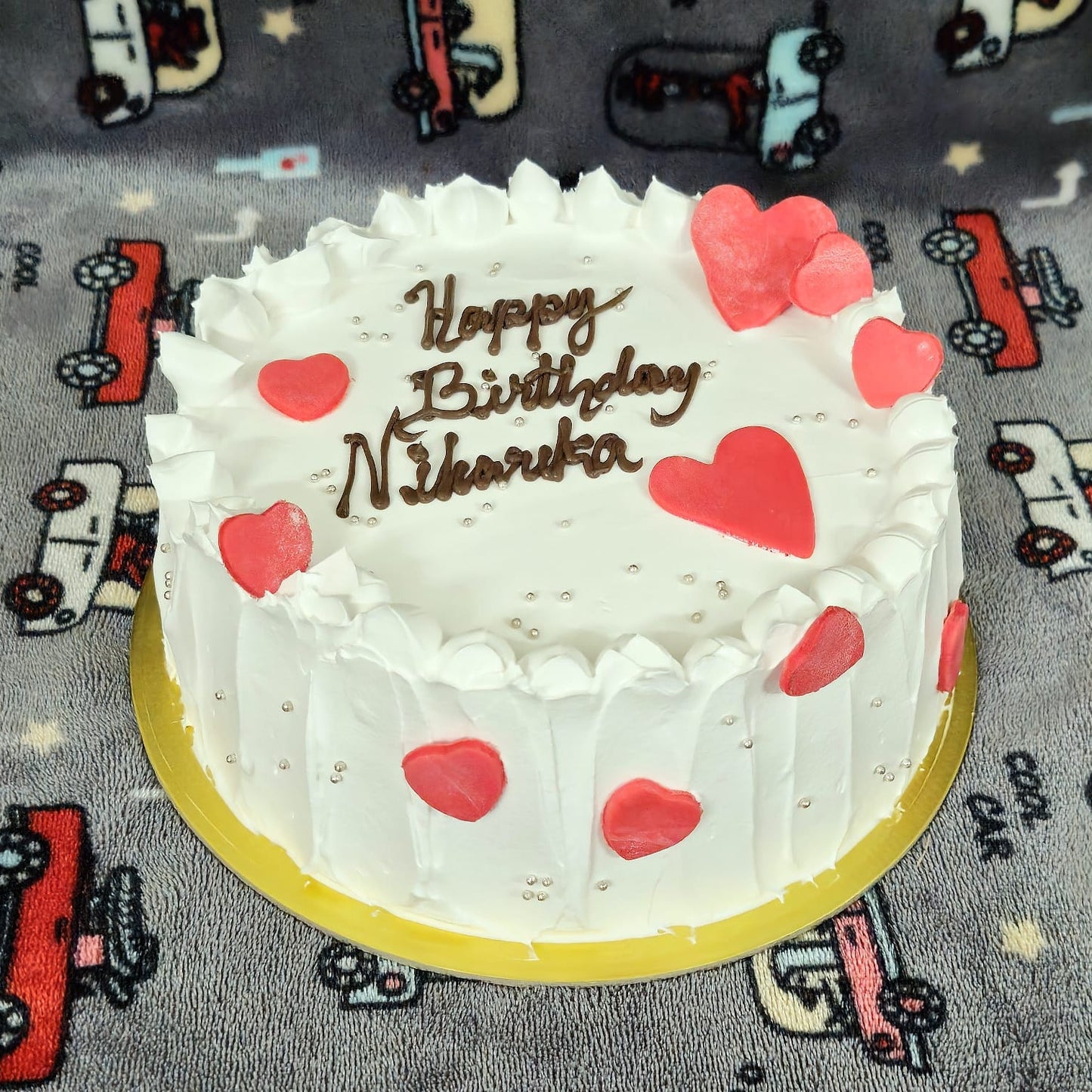 Love Ember Delight (Red Heart Decorated Red Velvet Cake)