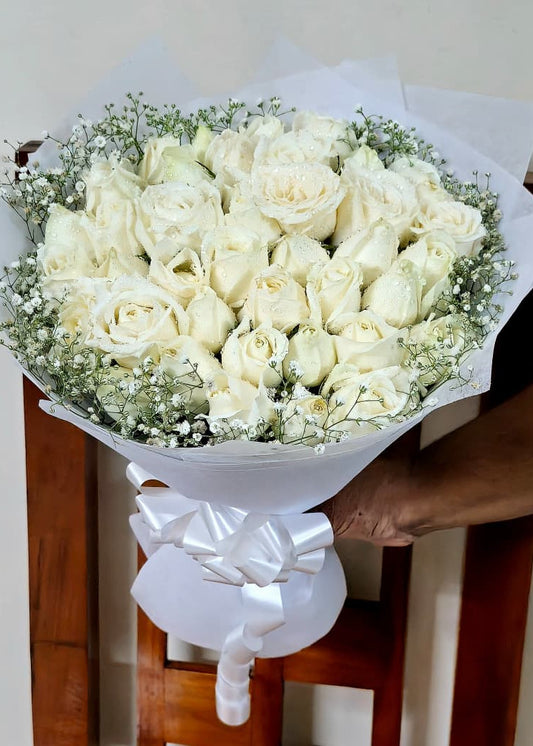 White Roses Bouquet Premium