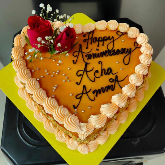 Butterscotch Heart Shape Cake
