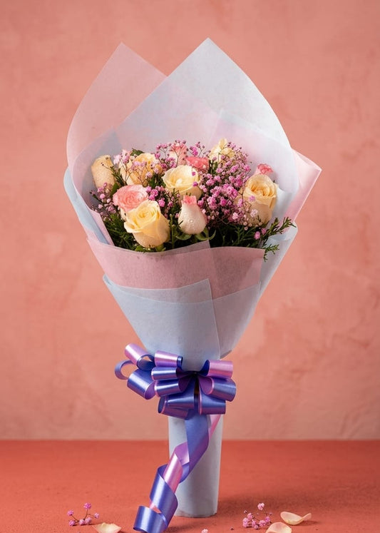 Pastel roses bouquet