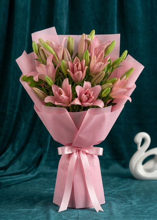 pink asiaticlilies bouquet