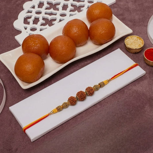 Tasty Gulab jamun with Rakhi