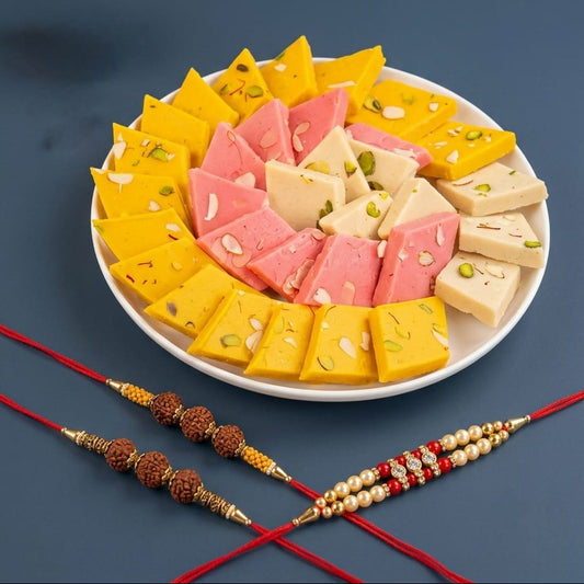 Rakhi set with Premium Assorted Kaju Katli
