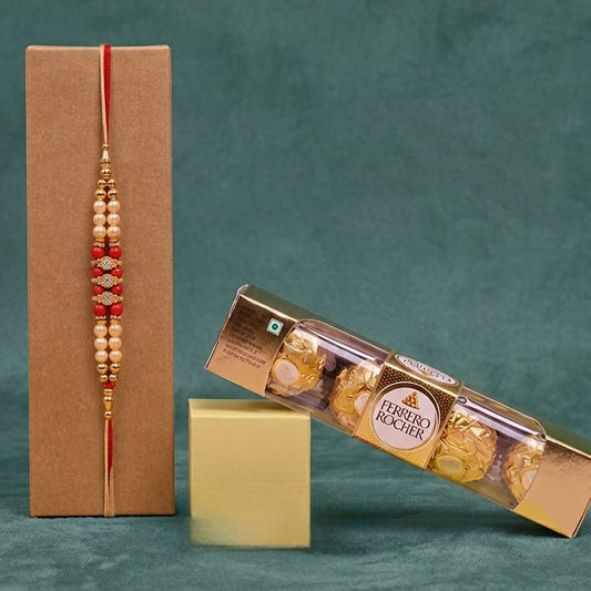 Pearl Rakhi with Chocolate
