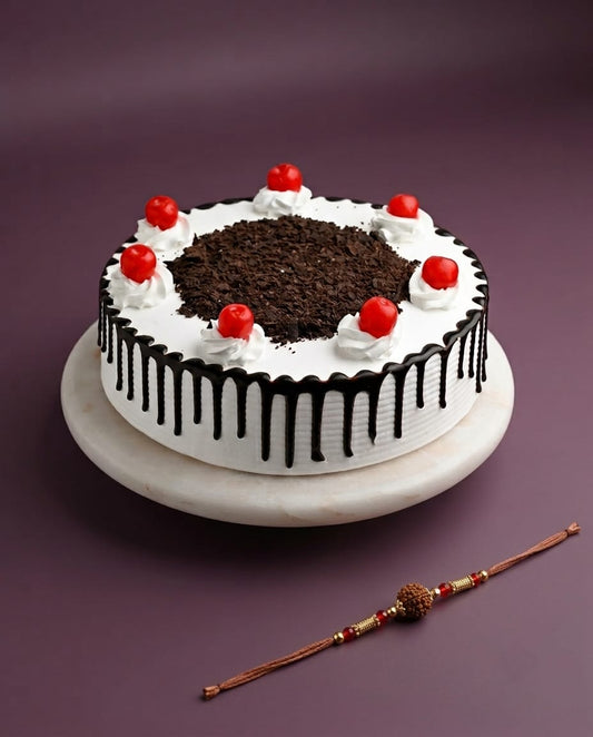 Rakhi with Black Forest cake