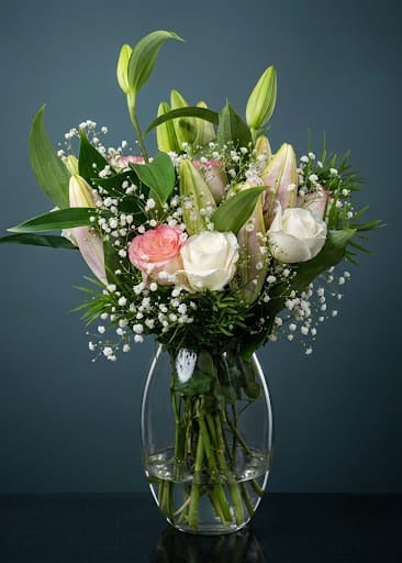 Premium Lilies & Roses Vase