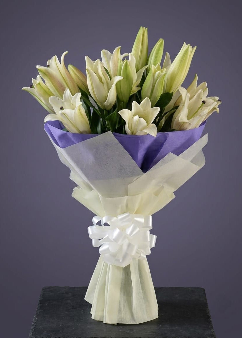 Serene White Oriental Lilies