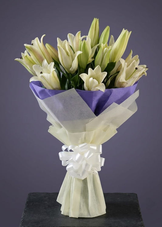 Serene White Oriental Lilies