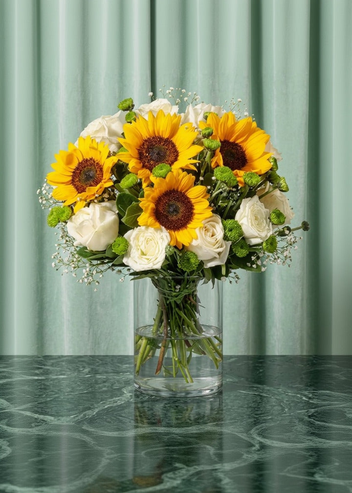 Sunflower Roses Vase