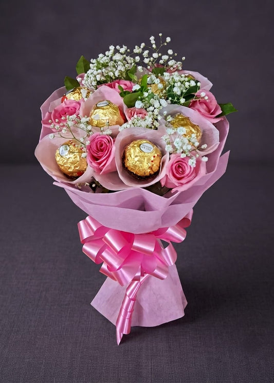 Viberant pink with Ferrero Rocher bouquet