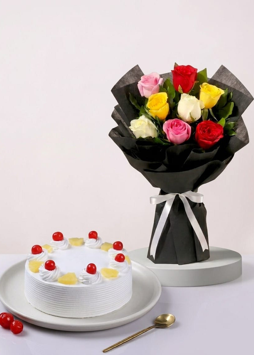 Mix flower with Pineapple cake combo