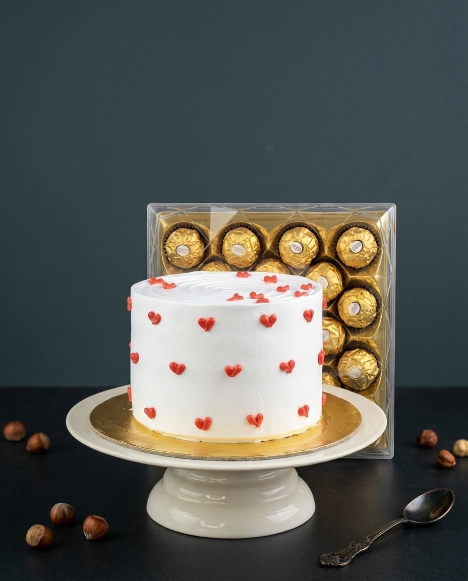 Vanilla Cake & Ferrero Rocher Combo