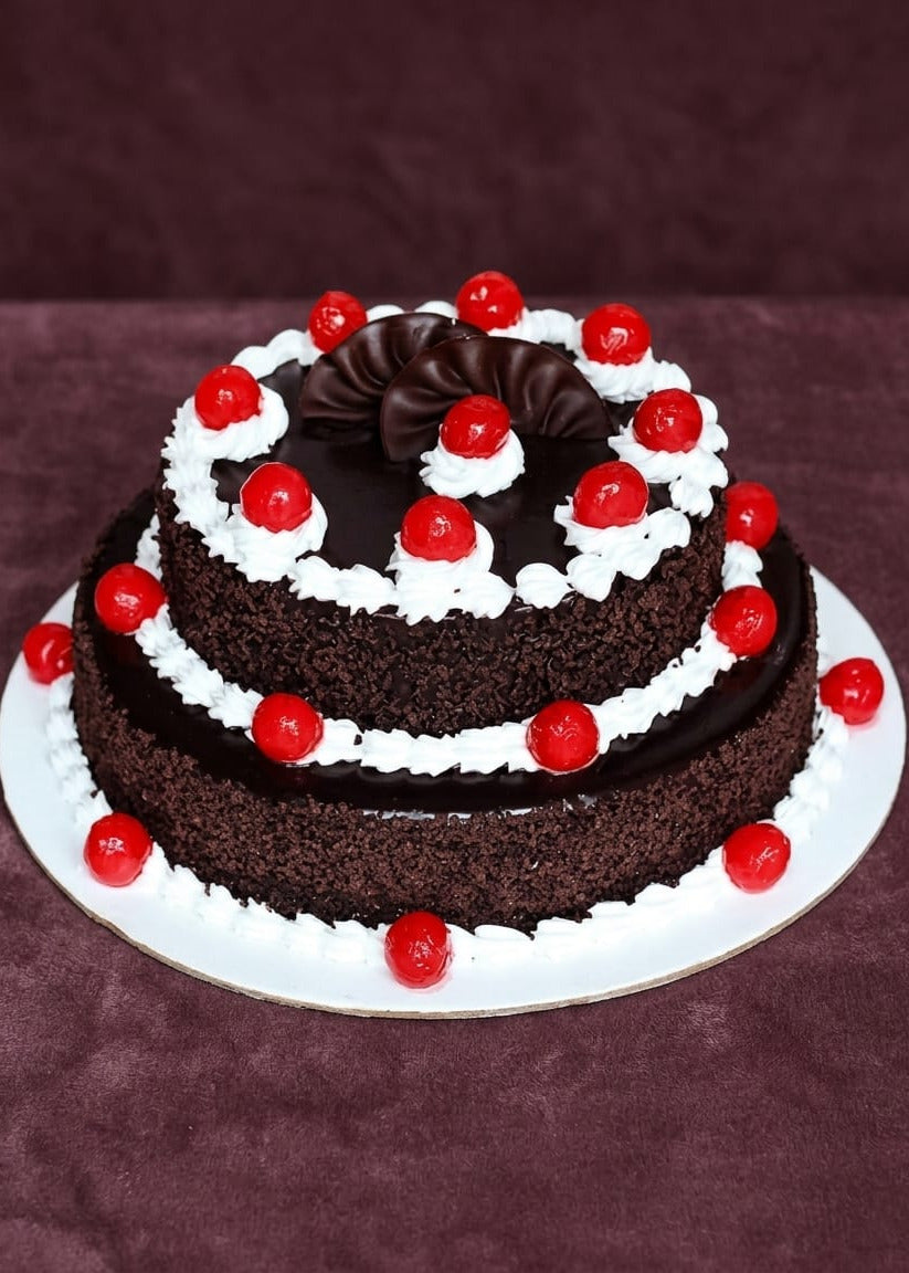 2 Tier Chocolate Cake with Cherries