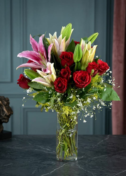 Exotic arrangement of flowers