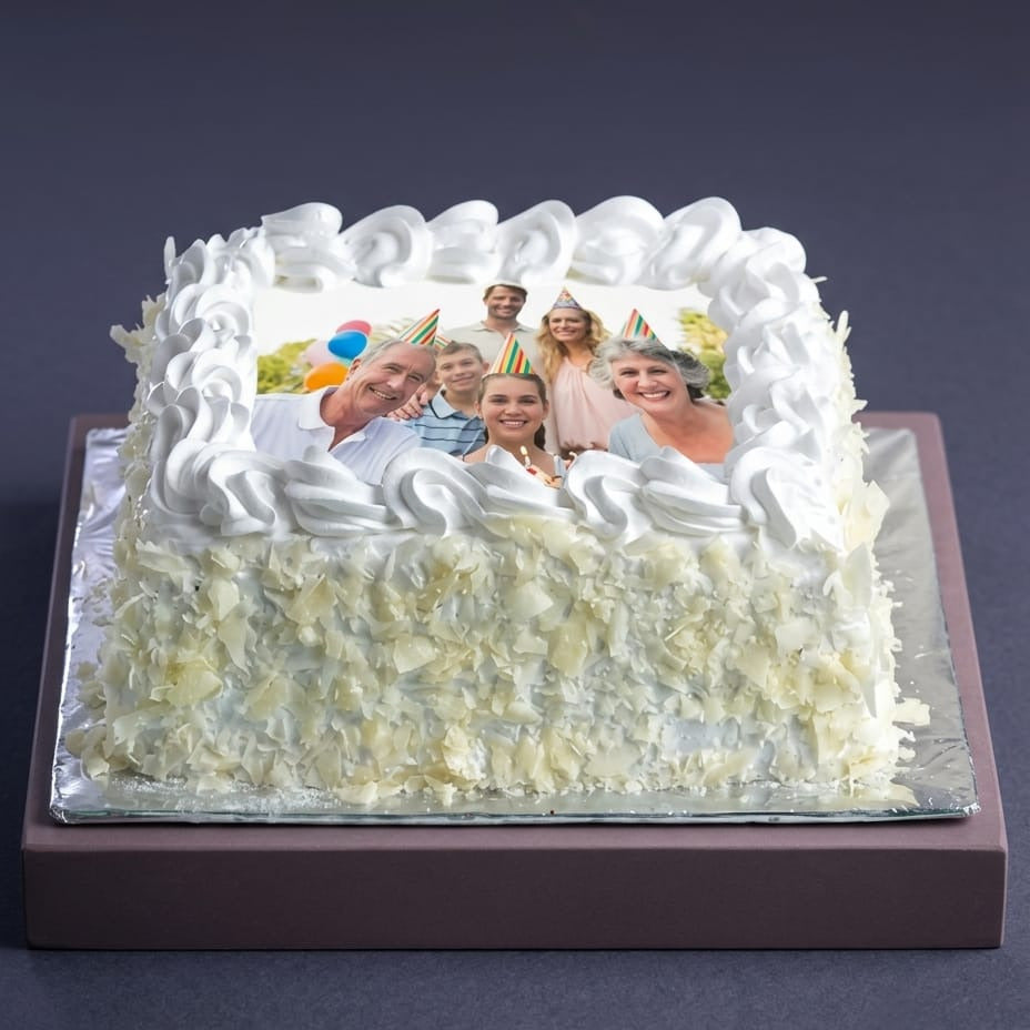 White forest Photo Cake - 1 Kg