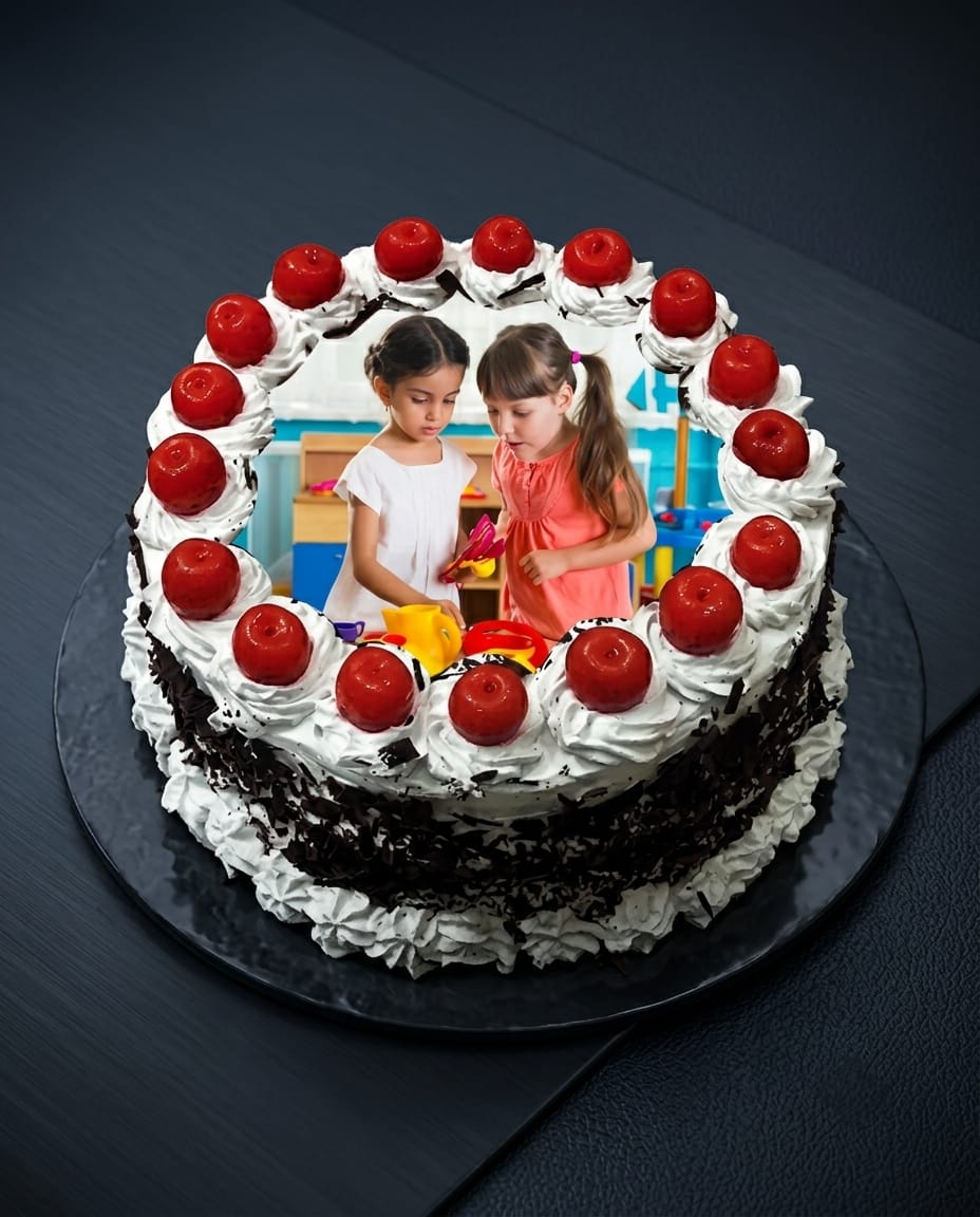 Black Forest Photo Cake - 1 Kg