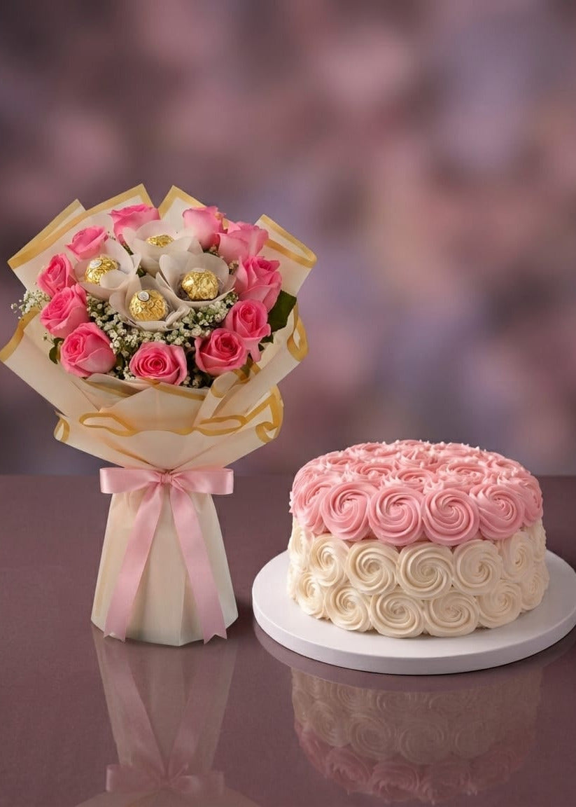 Pink Bloom Vanilla cake