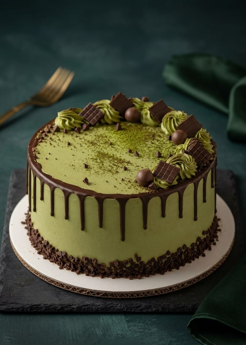 Choco-Pista Truffle Cake
