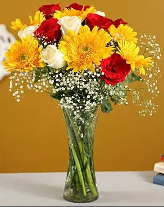 Mixed Flowers Vase