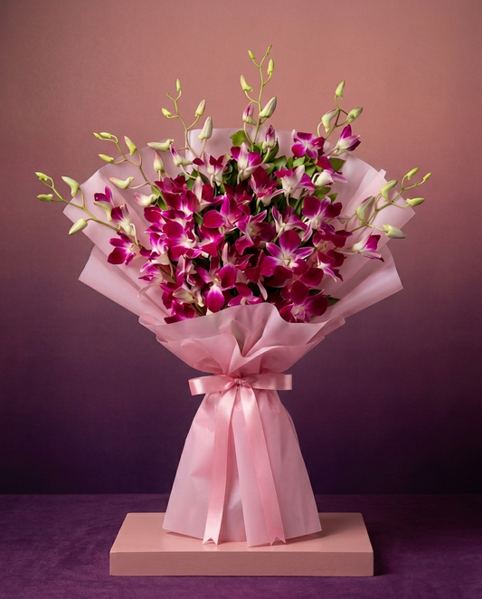 Royal purple orchids bouquet